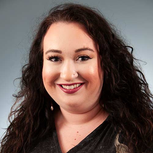 a close up of a woman