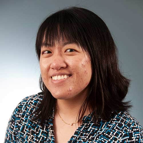 a woman smiling for the camera