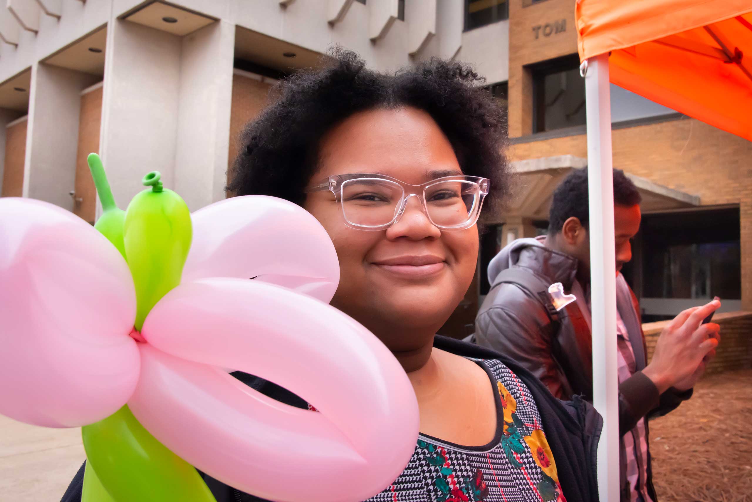 a woman smiling for the camera