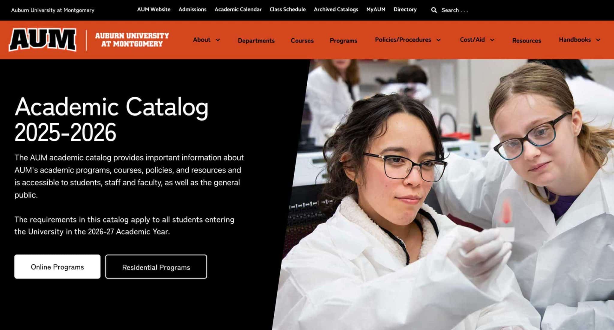 Screenshot of Catalog Landing page